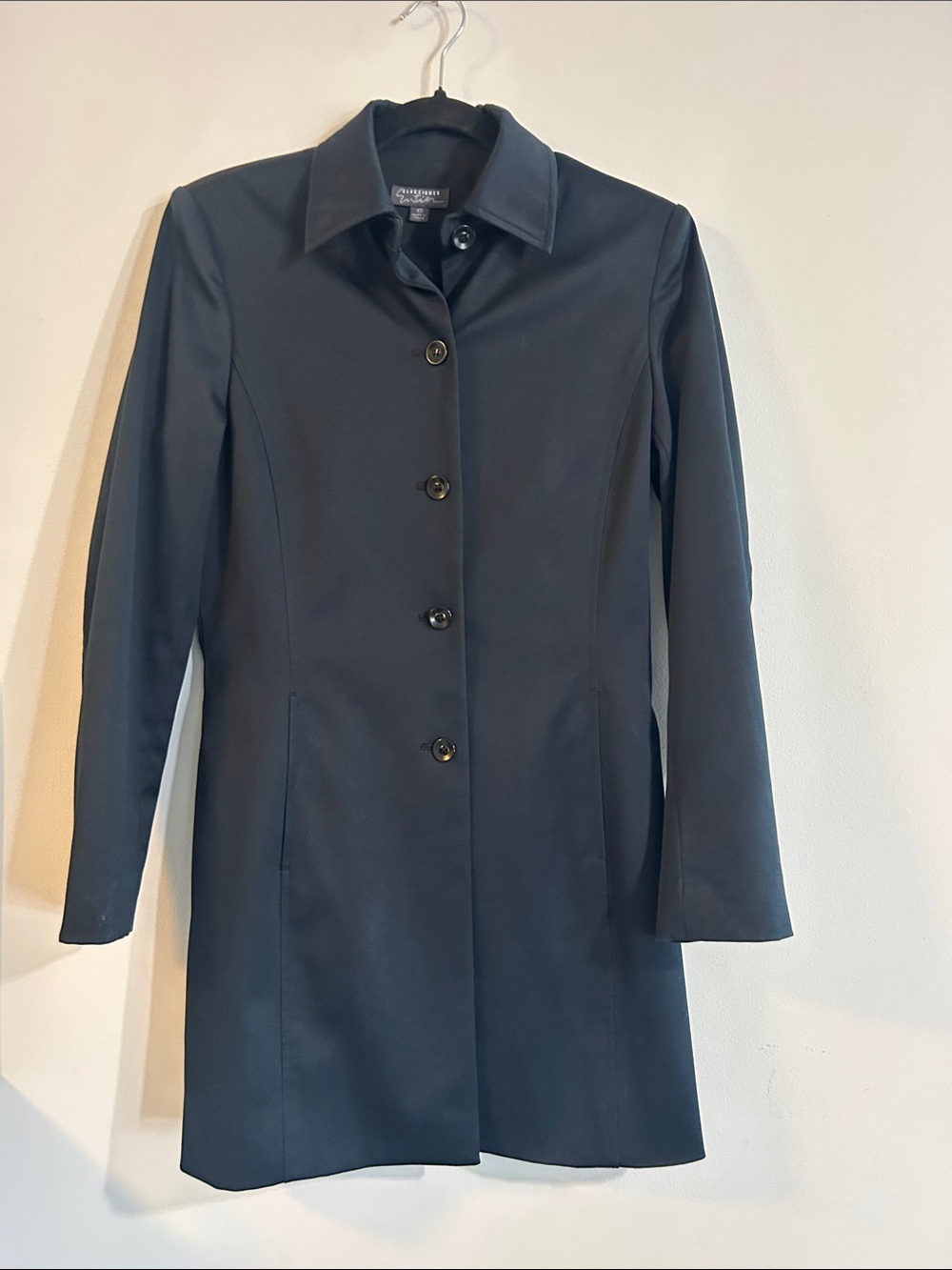 Nordstrom classiques Entier Women's Navy Single-Button Trench Coat xs